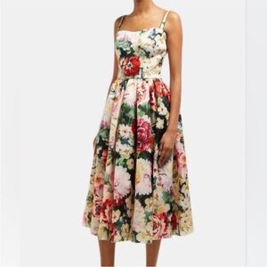 Dolce & Gabbana Floral Midi Dress, Size 42